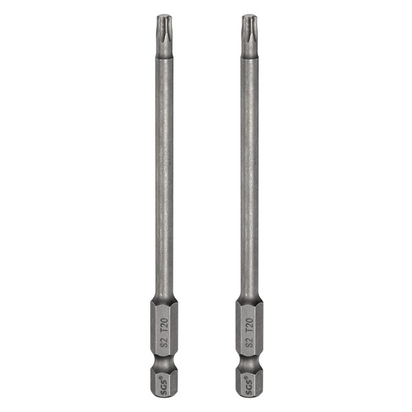 "FüR T20 Torx-Schraubendreherbit 1/4\" Sechskantschaft 4\" Magnetspitze 2 StüCk"-image