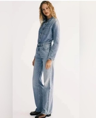 Zara TRF LONG DENIM JUMPSUIT Blue Sz XS,S,M 5252/283 NWT | eBay