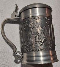 Bochum Zinnkrug Deckel Humpen Vogel G&uuml;tezinn 95% mitelalterliche Motive Wappen