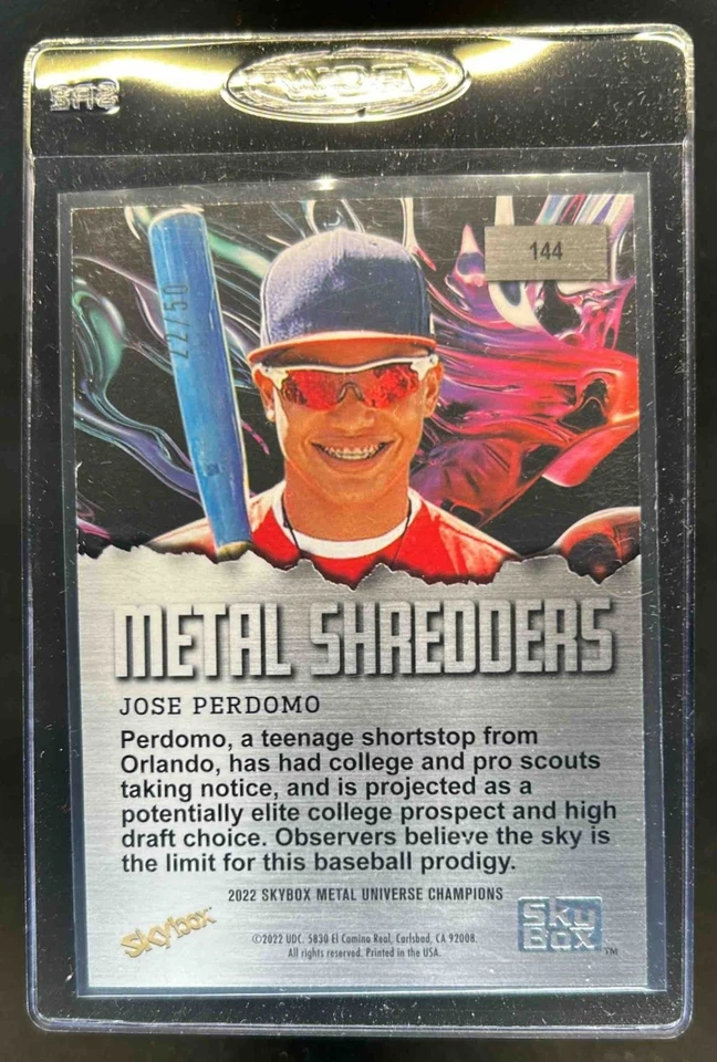 2022 Skybox Metal Universe Jose Perdomo Blue Precious Gems #/50 - Image 2 of 2