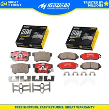 Front Rear Ceramic Brake Pads with Hardware for 2012 - 2016 Honda CR-V Crosstour