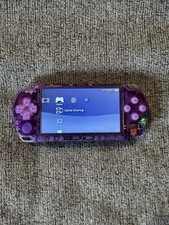 Sony PSP 3000 Handheld Console Custom Transparent Purple Shell Fully Tested