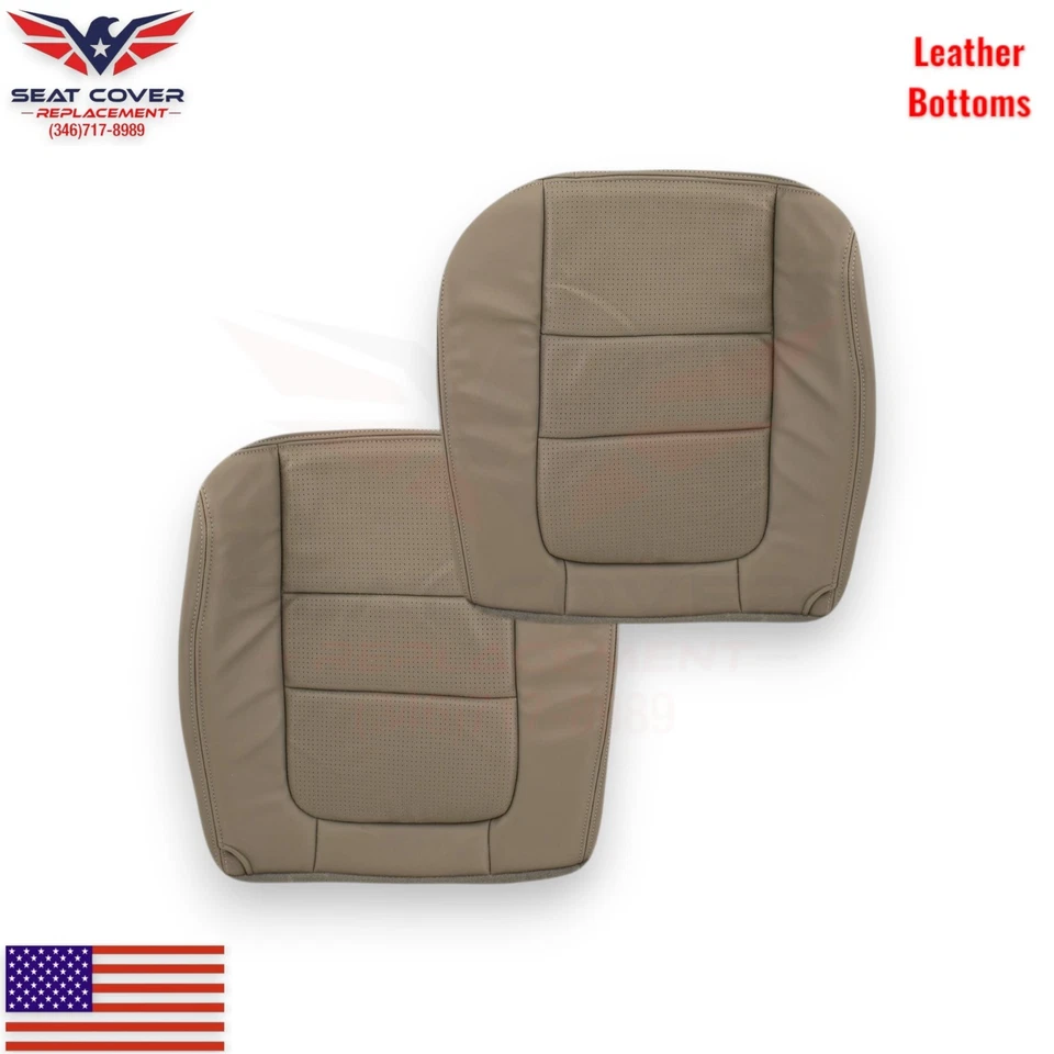 Fundas de asiento para Ford F250/F350 Lariat Super Duty 2001 doble cabina cuero de vaca tostado Foto 4 de 4