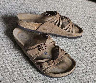 Birkenstock Granada Tobacco Brown Oiled Leather Soft Footbed Sandals 37 6.5  7