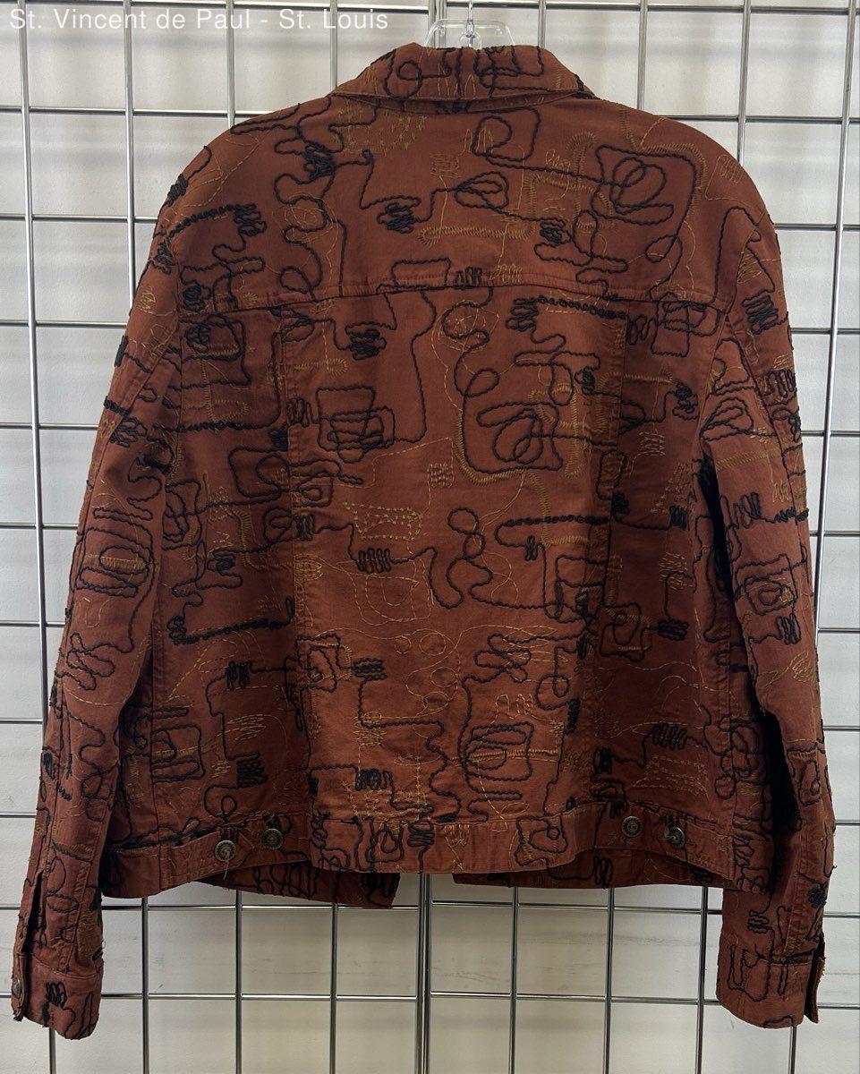 Ruby Rd. Eclectic Burnt Orange Denim Embroidery J… - image 2