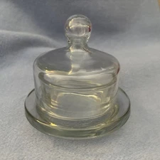 Small Butter Bell Dish European Style Clear Glass