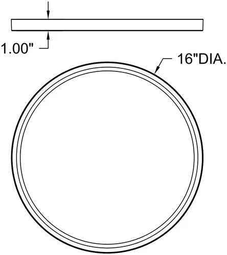 Access Lighting 20848LEDD ModPLUS 16"W LED Flush Mount Ceiling - Black - Picture 2 of 5