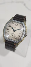 1929 Antique Elgin Tivoli Art Deco Grade 464 15j 3/0 Two Tone Men's 34mm Watch 