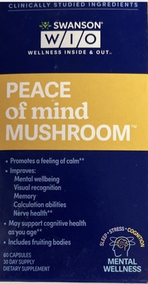 Swanson WIO  PEACE of mind MUSHROOM  Better Sleep, Stress Support, Better Moo...
