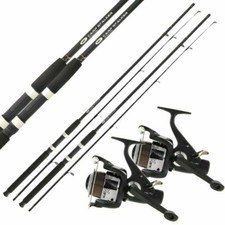 2 x Carp Fishing Stalker / Margin Rods + Reels 8 ft 2.Lb T/c  with line 