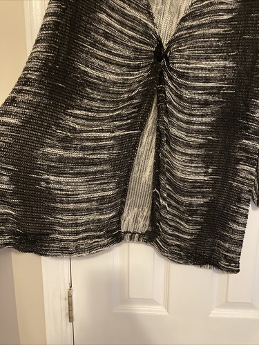 Chicos Additions schwarz weiß Knopfleiste Strickjacke Gr. 3 (XL) dehnbar lockerer Strick - Bild 6 von 12