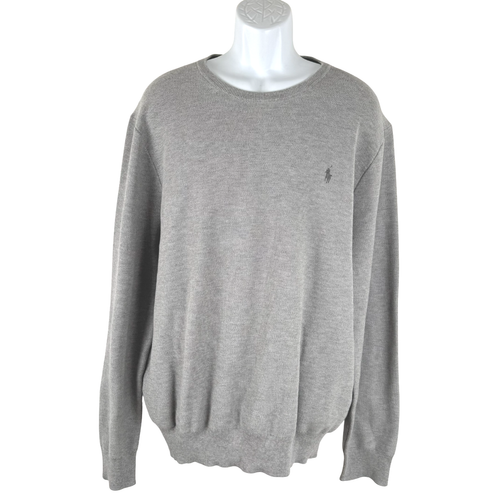 Polo Ralph Lauren Sweater Top Mens 2XL Pima Cotton Gray Crewneck TP-3146