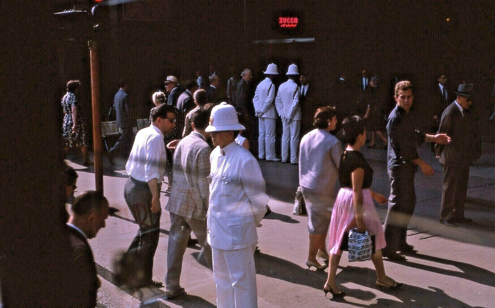 Vintage Photo Slide Busy Street Policeman Vintage Clothing 1964 Kodak