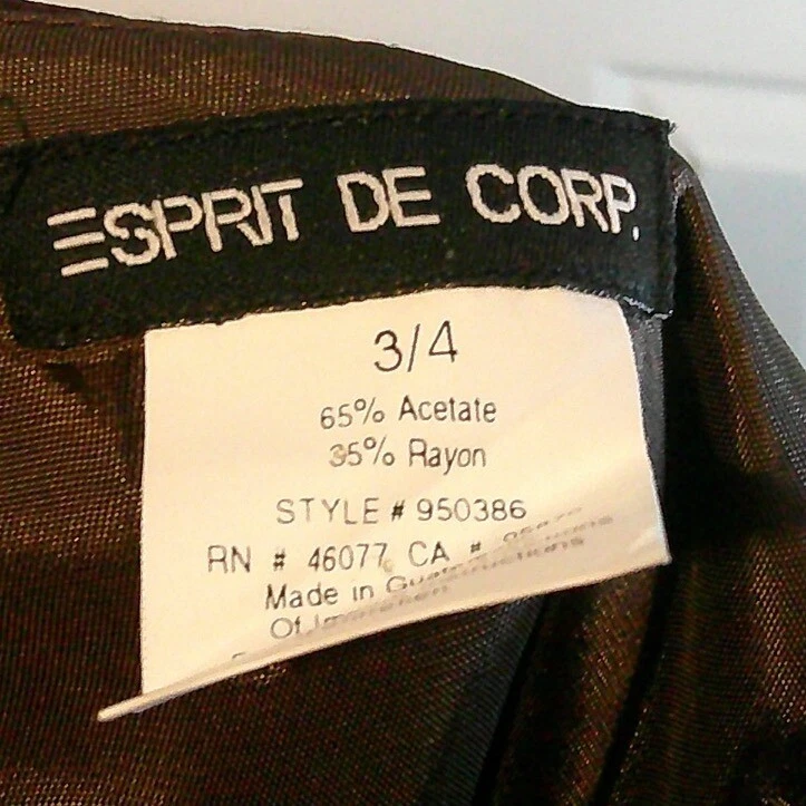 Vestido de festa esprit de Corp floral jacquard sem mangas marrom coquetel 3/4 - Imagem 3 de 3