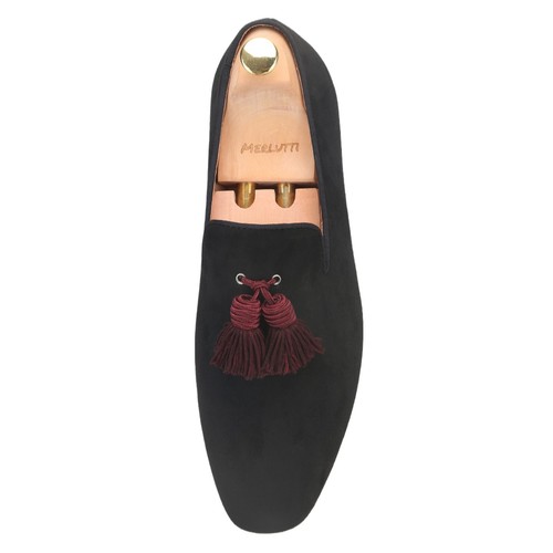 Merlutti Black Loafer Big Red Tassel Wedding Prom Shoes - Picture 5 of 6