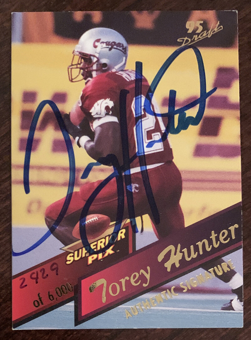 Torey Hunter Washington State Football Autograph Signature Rookies Card 1995 eBay
