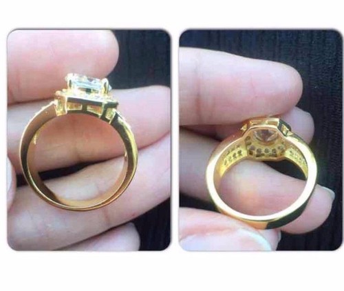 1.5 Carat CZ, 18K Gold Plated Engagement Ring - Picture 5 of 5