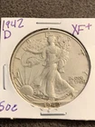 1942-D 🇺🇸 Walking Liberty SILVER Half Dollar  XF AU