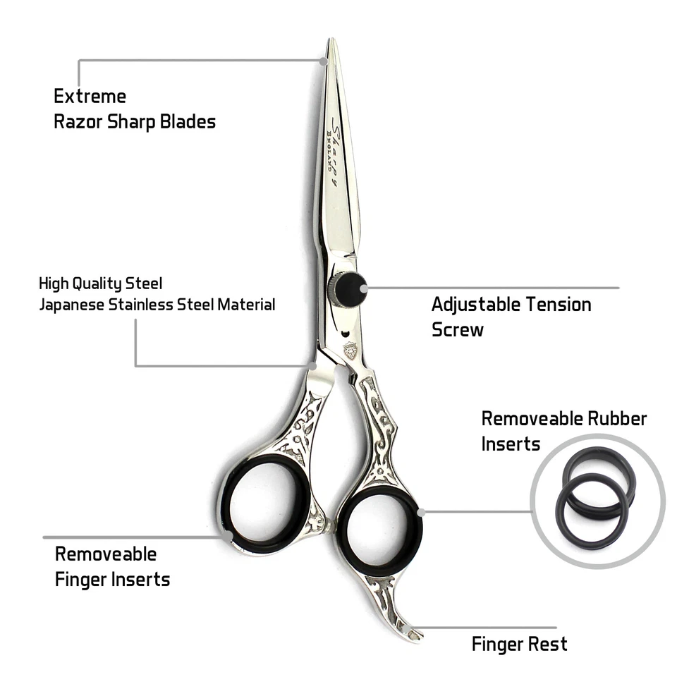 Professional Barber Hairdressing Scissors And Thinning 6.5" Inch Japanese Steel - Image 3 of 3
