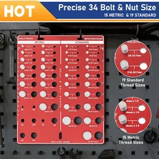 34Nut and Bolt Thread Checker,Bolt and Nut Identifier Gauge Thread Checker-Gauge