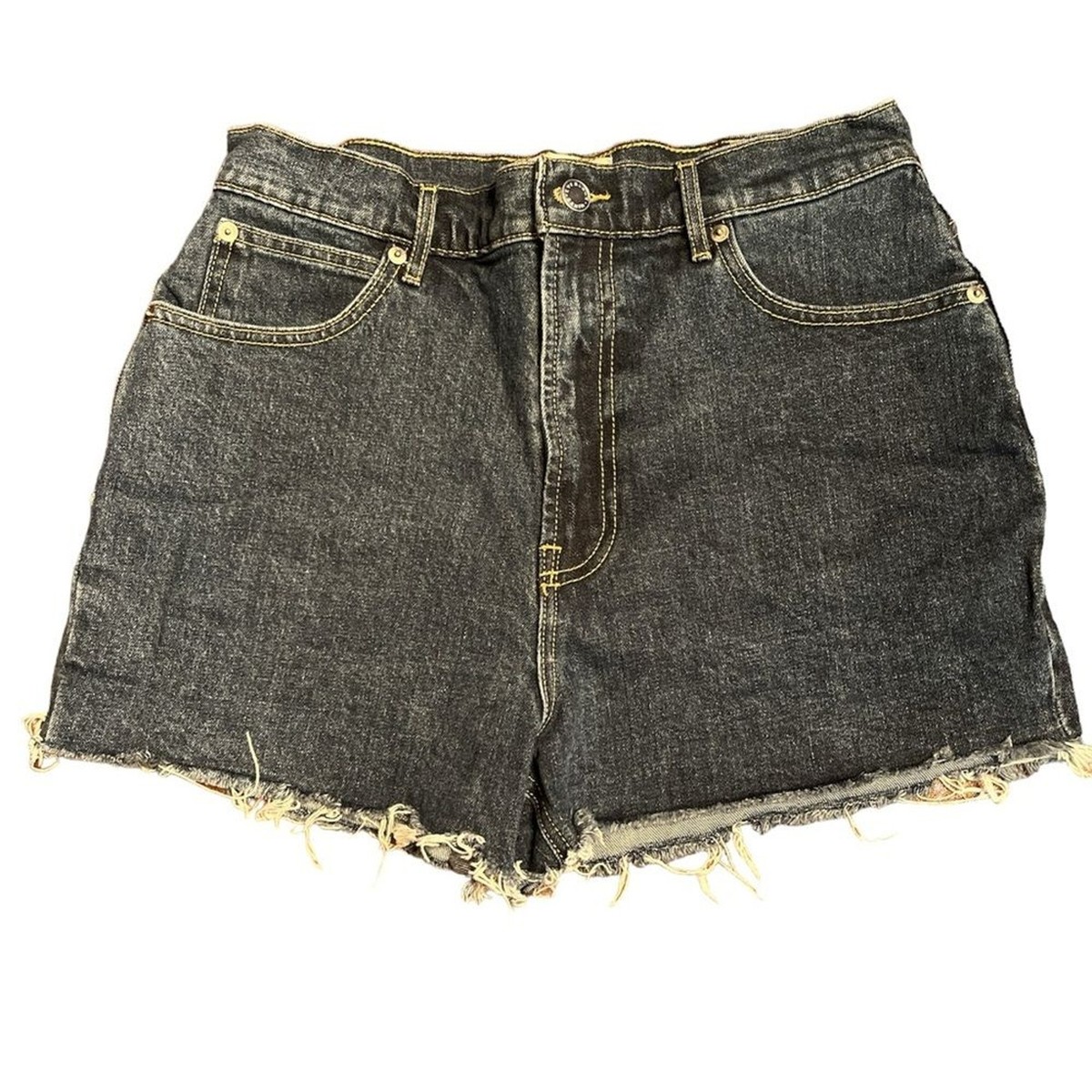 Everlane The Way High Denim Short Shorts organic cotton raw hem