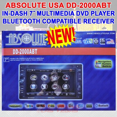 ABSOLUTE USA DD2000ABT IN-DASH MULTIMEDIA DVD PLAYER RECEIVER VCD MPEG4 MP3 CDR