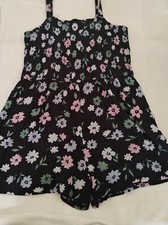 abercrombie and fitch kids floral romper with adustable straps size 17/18