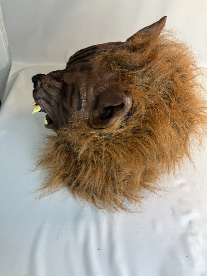 WEREWOLF Long RED HAIR BIG BAD WOLF RUBBER MASK Halloween Costume - Image 2 of 3