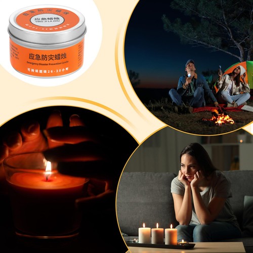 Survival Candle Tin Set of 5 Emergency Candles 26-30 Hours Burn Outdoor Camping - Picture 10 of 10