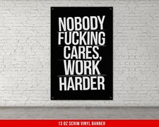 Motivational Weightlifting Vinyl Banner - Home Gym Wall Art Decor