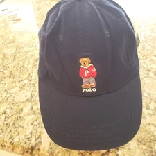 POLO RALPH LAUREN MEN'S NAVY BLUE RARE VARSITY POLO BEAR 🐻 CAP HAT OSFA $49 NWT