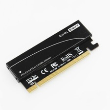 PCIe 4.0 3.0 X16 Adapter Card With Heatsink Case Black for M.2 NVMe 2280 SSD