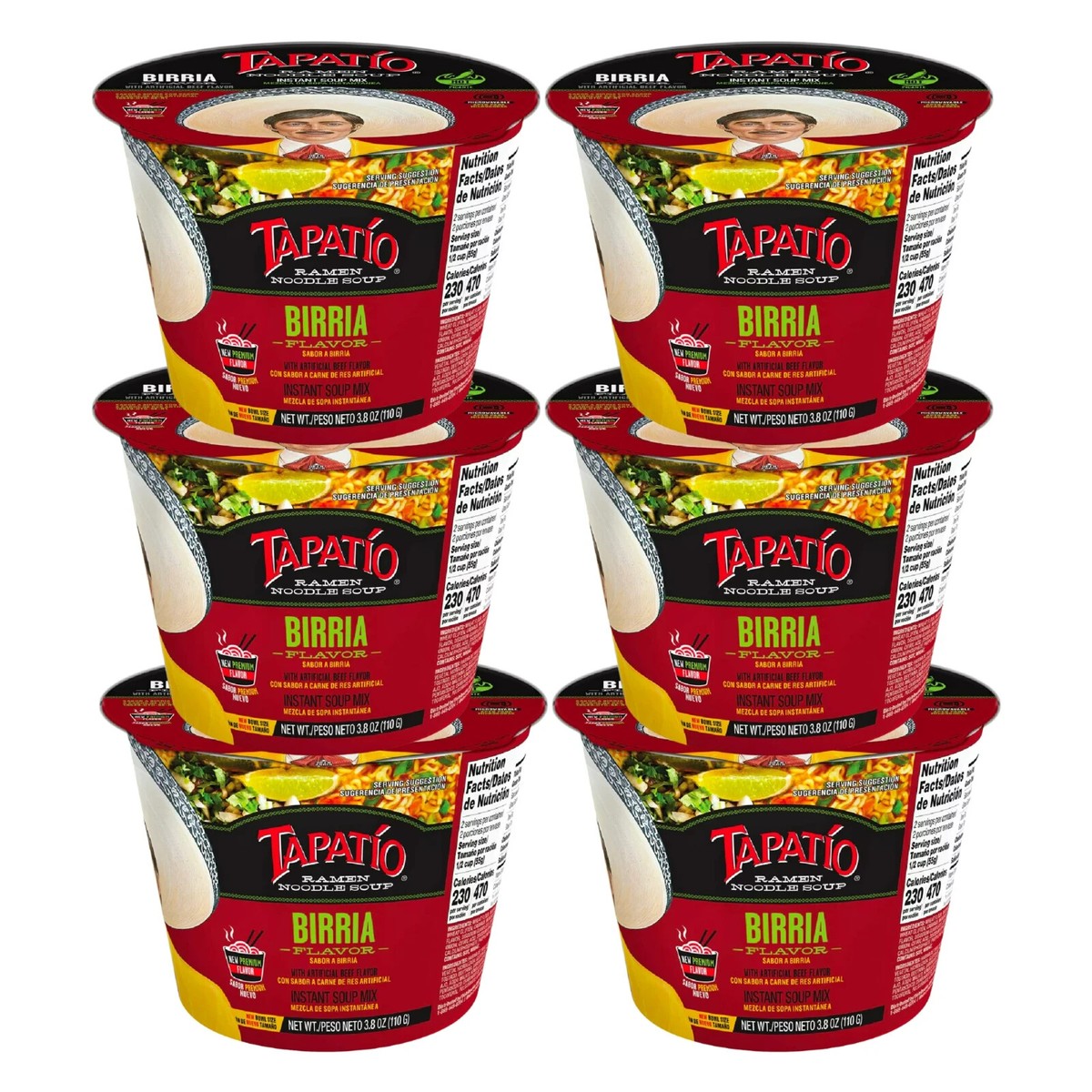 Tapatio Ramen Noodle Soup, Birria Flavor (3.8 oz., Pack of 6) | eBay