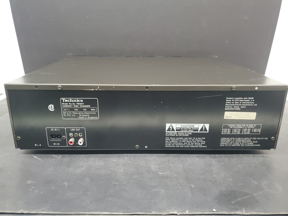 TECHNICS SL-PD687 5-Disc CD Compact Player Changer Carousel
