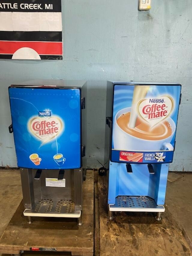 LOT OF 2 "SILVER KINGSKNES2B" REFRIGERATED 2 FLAVORS COFFEE CREAMER DISPENSER eBay