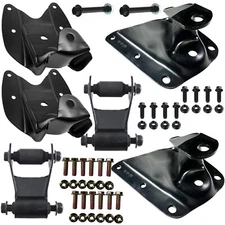 Pair Rear Leaf Spring Shackle & Bracket Hanger Set For F150 F250 722-016 722-019
