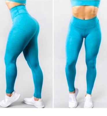 New In Package Alphalete ~ Vivid Blue High Rise Halo Leggings Size Xl