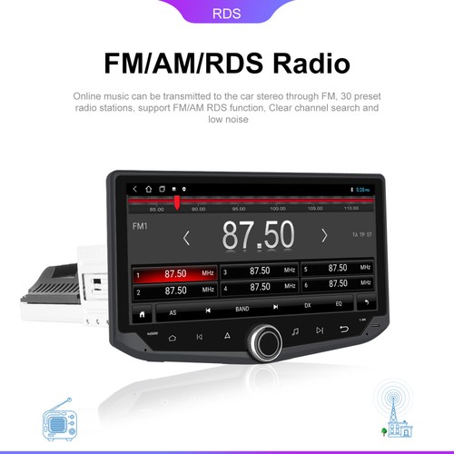 9" 1 DIN Carplay Android 13 Car Stereo Radio Touch Screen GPS WiFi Navi RDS FM