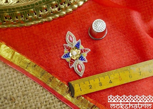Ethnic Indian Asian Motif Beaded Goldwork Zardozi Coilwork Applique Patch MA760 - Picture 2 of 4