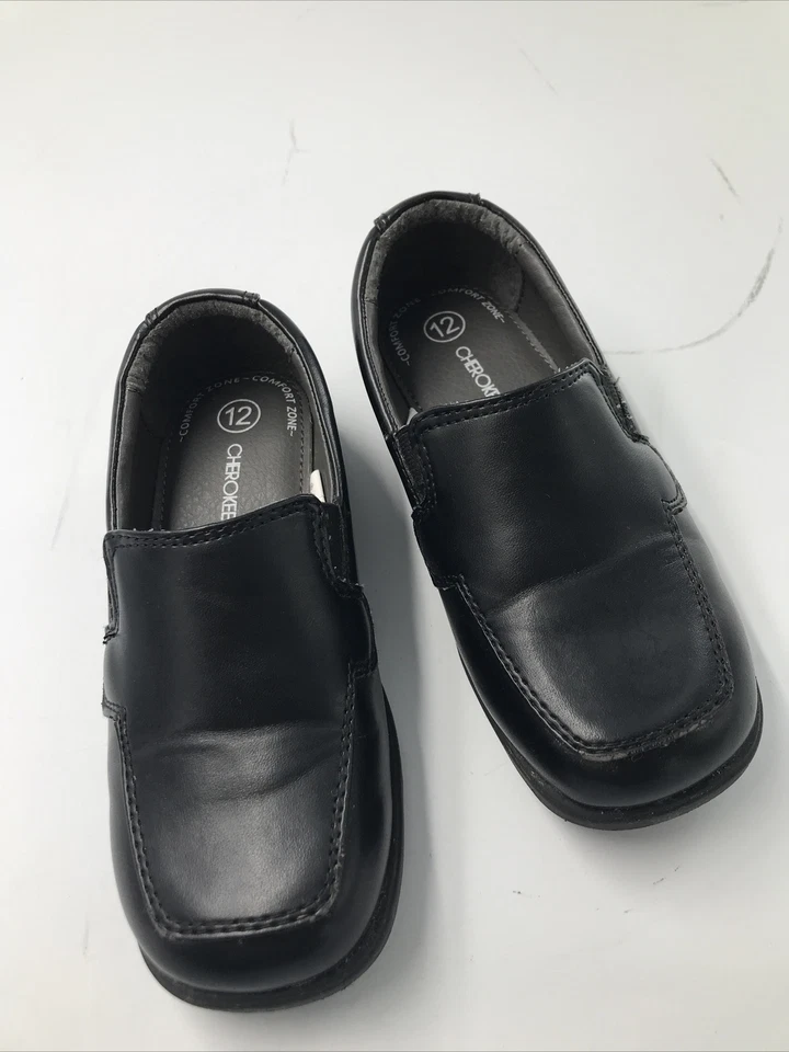 Mocasines Cherokee Comfort Zone para niños - 12 - zapatos de cuero negro Foto 2 de 4