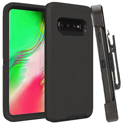 For Samsung Galaxy S10 S10e S10+ Plus Black Defender Hard