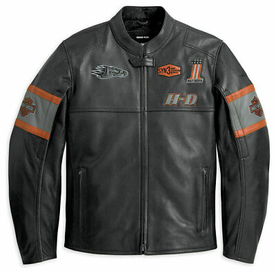 Harley Davidson Men's Screaming Eagle Genuine Cowhide Leather Motorcycle Jacket