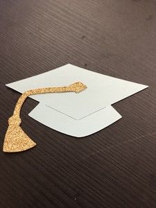 Details About 12 Graduation Cap With Glitter Tassel Hat Diecuts Decorations Scrapbooking