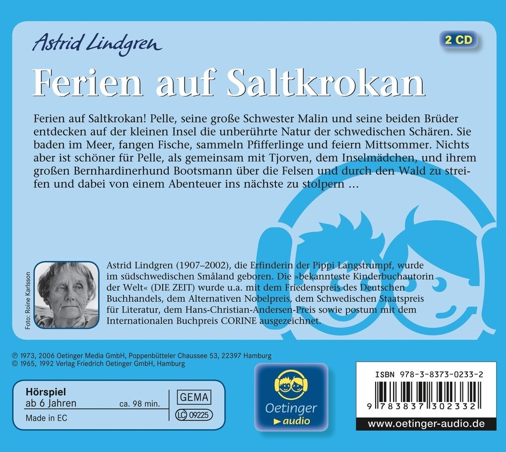 Thumbnail - Ferien Auf Saltkrokan. 2 Cds | Astrid Lindgren | 2006 | Deutsch