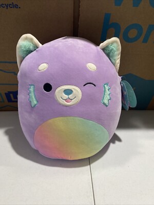 Squishmallows 12'' Lexis Purple Red Panda with Rainbow Belly Medium Plush