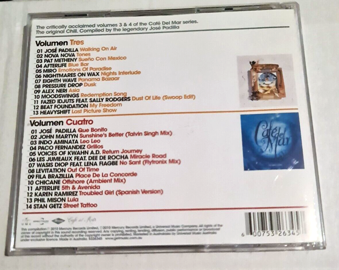 Café Del Mar Ibiza Volumen Tres Y Cuatro 2 CD DJ CHILL MINISTRY OF