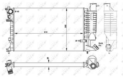 ice！ NRF 50424 Radiator, engine cooling for CITROËN,PEUGEOT,SCANIA