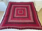Handmade Granny Crochet Afghan Lap Blanket Colourful Stripe Wool 150 Cm²