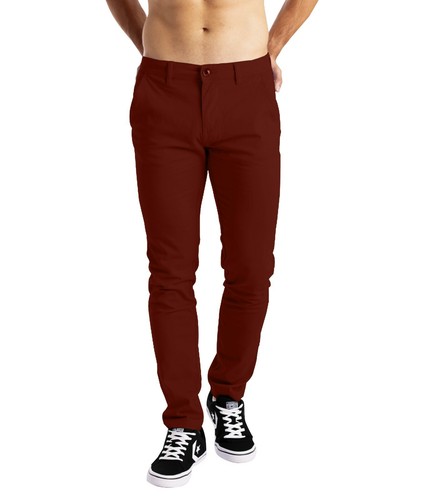 Mens Chino Trousers Stretch Slim Fit Casual Cotton Designer Pants - Picture 24 of 29