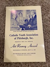 Pittsburgh Steelers Art Rooney Award Program PICS of D. Marino + W. Sargell 1990